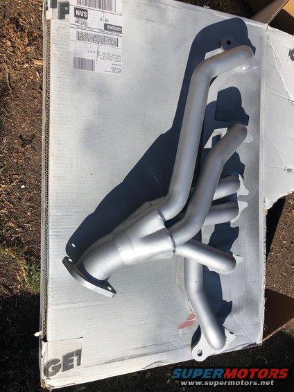 Exhaust manifold on a cardboard box