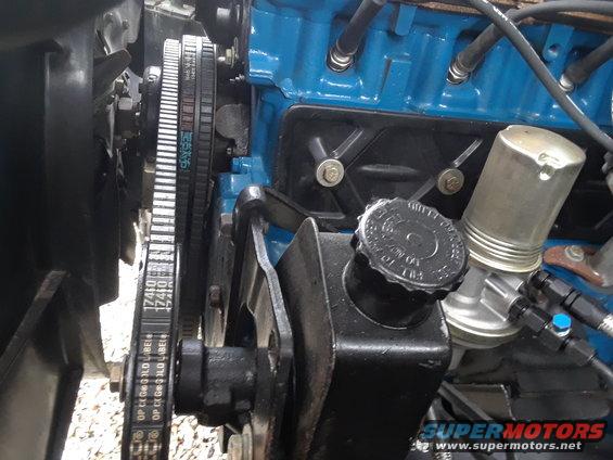 Engine belt and power steering pump assembly