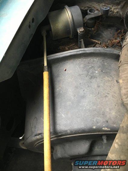 Fuel tank and yellow dipstick
