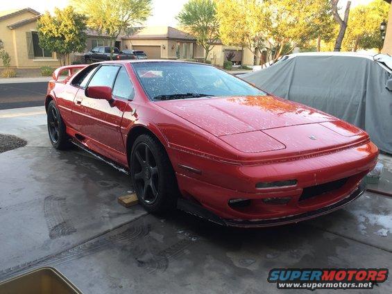 Red Lotus Esprit with pop-up headlights and spoiler