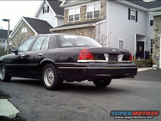 Black 1999 Ford Crown Victoria rear view