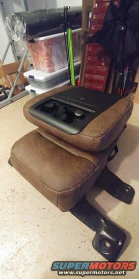 20181214 - Reupholstered center seat of a set of 40/20/40 seats. This is a vinyl called "Terracotta".