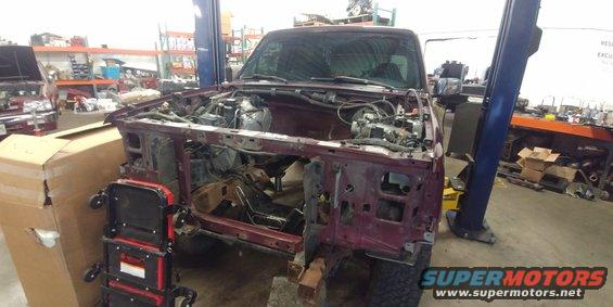 20191023 - Engine, transmission, driveshaft, exhaust, fuel tank and lines, and radiator all stripped out.