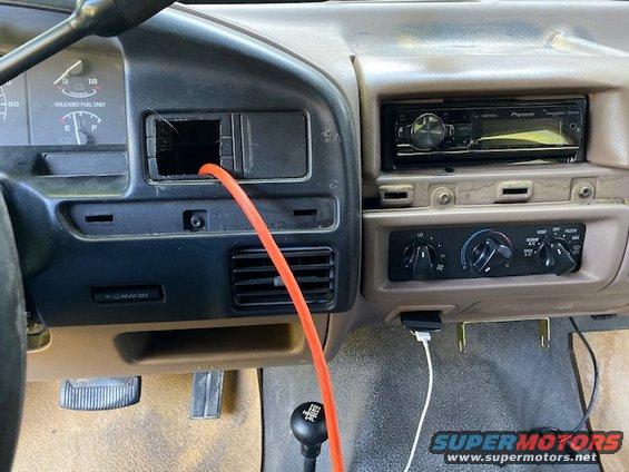 Interior dashboard of a 1996 Ford Bronco with Pioneer radio and air conditioning controls