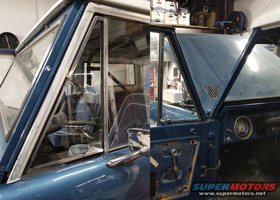 20191121_171716.jpg The vent window assembly goes into the door with only the door latch, window regulator, & (loose) glass.  Then the upper/rear glass run goes into its channel, and the window is rolled up.  After bolting in the glass stop and lower glass runs, the glass is rolled down to snap in the weatherbelts.

If there were door panels, they'd go back on at that point.

See also:
[url=https://www.supermotors.net/registry/media/1150987_1][img]https://www.supermotors.net/getfile/1150987/thumbnail/6668-door.jpg[/img][/url]