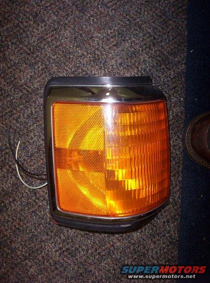Amber and clear turn signal assembly with chrome trim and two wires