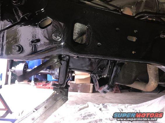 Black painted frame and suspension parts with exhaust pipe