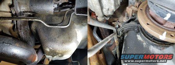 20200103_195332.jpg The pan gasket seems to be leaking - there's nothing wet above it, and the gasket is coming out of the gap in a few places. I'll try tightening the bolts first since I really don't want to pull the engine. But I have to change the mounts & remove the exhaust manifolds (to get rid of their leaking gaskets), anyway, so it might not be such a bad thing.
IF THE IMAGE IS TOO SMALL, click it.

The white paint on the harmonic balancer makes the timing mark easier to find & see.