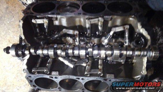 despite the damage at the timing chain and such, the cam was almost flawless other than a mark on one lobe