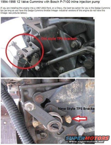 The DieselConversionSpecialists TPS P7100 Guide points out what I think are the typical TPS bracket assemblies, but don't seem to match mine.