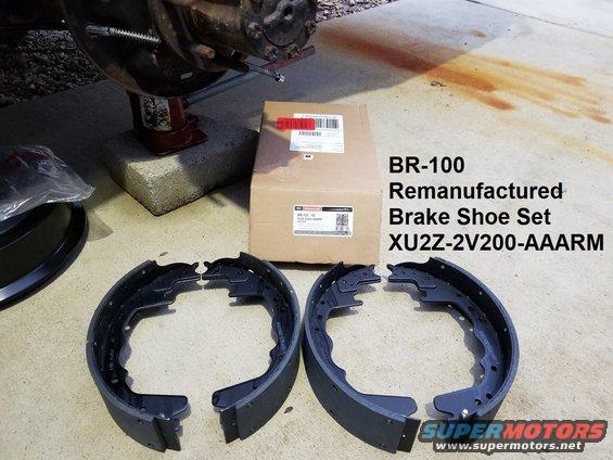 drum9.jpg This truck uses [url=https://www.amazon.com/dp/B000C5DBBS]BR100[/url] 12x3" shoes, which are location-specific (each shoe is unique). I found it easiest to grease & hang the front one; then connect the upper retractor spring, grease, and rotate the rear shoe onto the pushrod; then hook the lower spring across them; then install the autoadjuster; then the autoadjuster arm & its spring; then hook the e-brake cable to its arm; then hang that stack of parts (bolt, washer, spring, e-brake arm, e-brake cam, autoadjuster cable) last.  The final step is to raise the autoadjuster arm enough to hook its cable (which must be routed over the guide on the rear shoe).  All points of metal-to-metal contact are greased. The only tools needed are:
[url=https://shop.snapon.com/product/Truck-Brake-Tools/Brake-Retainer-Spring-Tool/B1359B]Snap-On B1359B[/url] for shoe retainer springs
1/2" socket & ratchet for e-brake lever nut
BP hammer to drive e-brake lever bolt splines in (prybar during disassembly)
Drum caliper (to pre-set autoadjuster) similar to https://www.amazon.com/dp/B001GIUCSK

IF THE IMAGE IS TOO SMALL, click it.