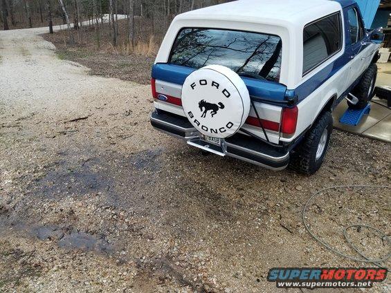 Most of the black grime on the white gravel came from this truck.  And after it dried and I got back under it, I couldn't really tell that it had been pressure-washed - there was still that much more.  Many of the dirt-dauber nests survived, too.