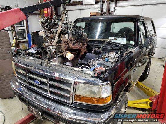 Engine coming out