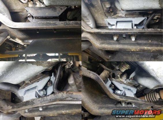 20200313_111645.jpg I had a lot of trouble making the bellhousing mate up to the block, until I found out why. Someone turned the transmission mount backward. The starter bolts were also mismatched.

The exhaust system is so over-attached (and it was done with broken engine mounts) that it made neutralizing the mounts difficult.  But now all 3 are polyurethane, and the engine is level in the frame.

IF THE IMAGE IS TOO SMALL, click it.