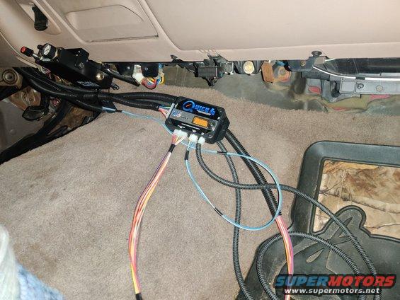 20200403 - Transmission controller is going in. Confirmed wiring to enable the overdrive toggle on the shift lever. Everything should be good. The controller will mount right about here as tight in under the dash as possible while still showing.