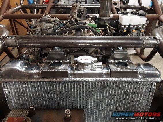 Custom aluminum radiator and engine components in a fabricated chassis