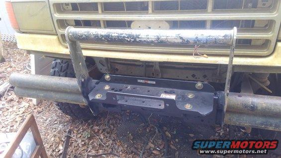 winch plate is bolted on with (6) 1/2 inch grade 8 bolts. it should be plenty strong

i cut the sharp corners off the winch plate to prevent from hurting myself in the future