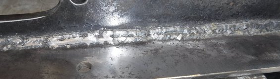 Close-up of the final pass welds.