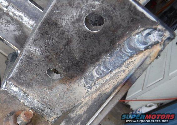 Close-up of the final pass welds.