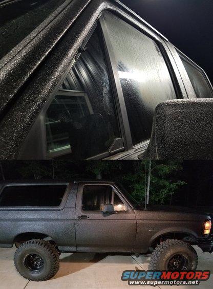 A few minutes of idling caused the windows to fog up because it's so humid tonight, and the A/C is blowing snow. It also quickly made a puddle on the driveway.