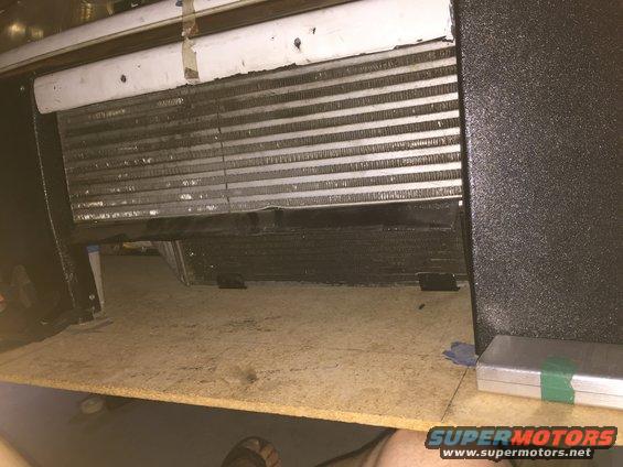Intercooler with fins and black casing