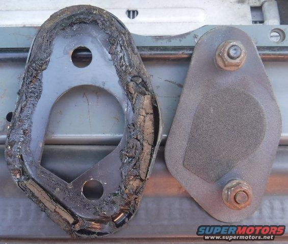 Firewall covers differ by year, apparently.  On the left, '96 M/T cover with master cylinder cutout.  On the right, '92 plug.  The '92 plug is the exact shape of the inner portion of the '96 cover.