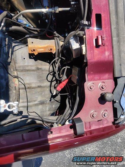 img_20200805_131339.jpg 20200805 - The wiring is a mess, especially because I'm running HID's which gives ballasts to take up a lot of space. The instructions detail moving the engine harness to allow both batteries and battery tray to fit.