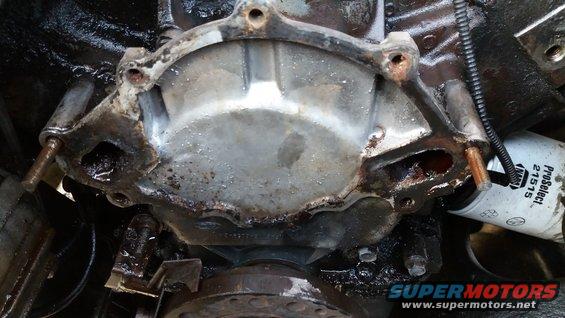 Engine water pump with ProSelect oil filter visible