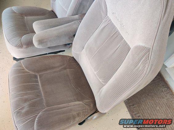 20200901 - Cloth Eddie Bauer beige seats. Passenger seat is in perfect shape. Driver seat is a little flat, but in otherwise good condition. 