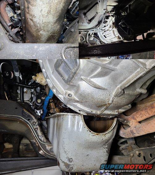 pandrop.jpg With the engine & transmission lifted a few inches, the 4.9L's pan can barely come out (assuming the body mounts are good, and the cab is correctly positioned on the frame).
IF THE IMAGE IS TOO SMALL, click it.