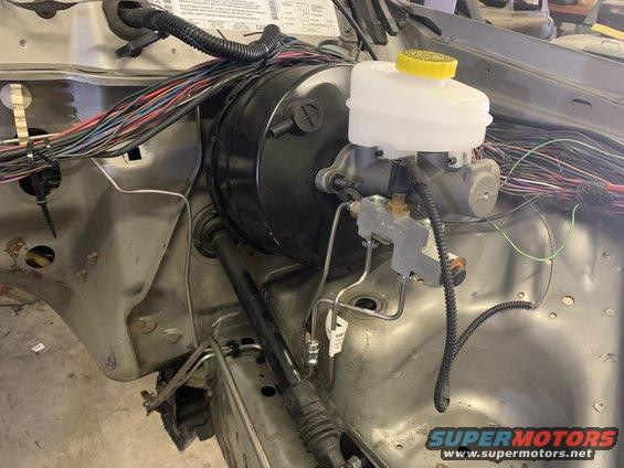 Brake booster and master cylinder assembly with lots of wires