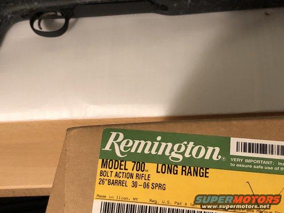 Box for Remington Model 700 Long Range bolt action rifle, 26" barrel 30-06 SPRG. Made in Ilion, NY