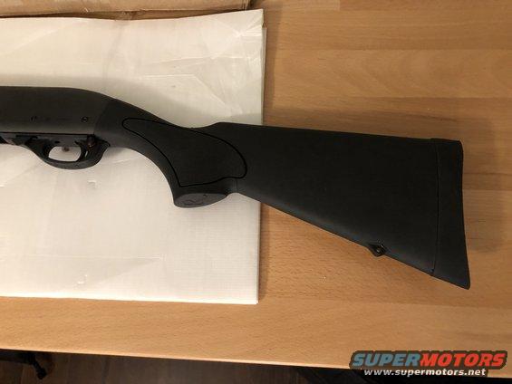Black shotgun stock with pistol grip and buttpad