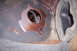 1978 Ford Bronco - Close-up view of a heater duct opening, showing a metal plate and internal wiring.