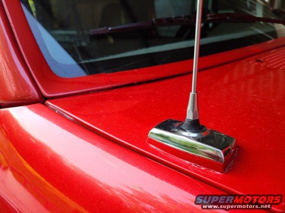 2paintantenna.jpg Like the w/s trim, the antenna base isolator has been painted.

[url=https://www.supermotors.net/registry/media/859762][img]https://www.supermotors.net/getfile/859762/thumbnail/wstrimbk.jpg[/img][/url] . [url=https://www.supermotors.net/registry/media/815590][img]https://www.supermotors.net/getfile/815590/thumbnail/antenna.jpg[/img][/url] . 

Supply & install used OE black antenna base isolator (may chip paint) $30
Supply & install used OE black antenna mast & black powdercoated OE base cover $60