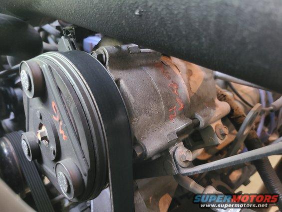 tagcompressor.jpg A/C compressor (Ford FX10) has paint marks as found on many junkyard parts, but possibly indicating a date of service.

[url=https://www.supermotors.net/registry/media/512040][img]https://www.supermotors.net/getfile/512040/thumbnail/fx10compressor.jpg[/img][/url]