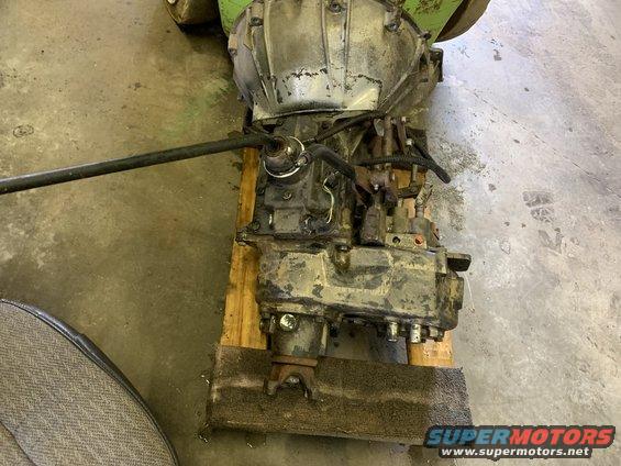 transmission assembly on wooden pallet
