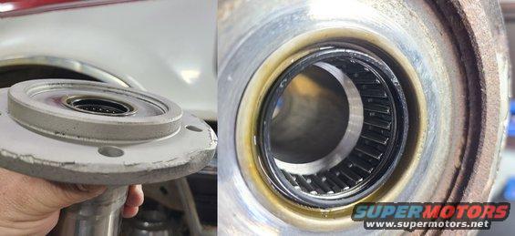 20210314_191601.jpg The spindles have been off before, but their bearings & seals are still OK, so I didn't change them then or now. But I did tape them off & then sandblast the rusty areas of the spindle, polish the seal surfaces, paint what had been rusty, and painted the pilots (that commonly seize in the steering knuckles, resulting in the chisel marks) with graphite-bearing paint ([url=https://www.amazon.com/dp/B01G6MSNU4]EZSlide[/url]).
IF THE IMAGE IS TOO SMALL, click it.

Axleshaft to spindle seal filler (small) [url=https://www.amazon.com/dp/B000C5LJJE]National 722108[/url]
Axleshaft flange to spindle flange (large) [url=https://www.amazon.com/dp/B018OGII8M]Spicer 50381[/url]
Kit [url=https://www.amazon.com/dp/B018OGG4Y2]Spicer 706527X[/url]

[url=https://www.supermotors.net/registry/media/1158425_1][img]https://www.supermotors.net/getfile/1158425/thumbnail/20200331_173015.jpg[/img][/url]