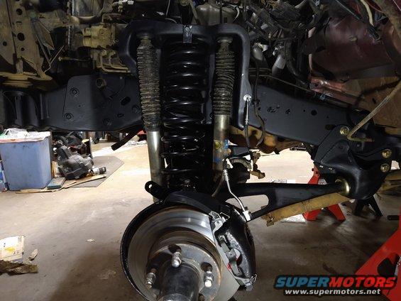 1996 Ford Bronco front suspension with lifted springs and shocks