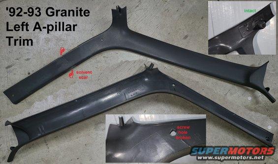 apillarlgrnt.jpg '92-93 Granite (Dk.Gy) A-pillar Trim
IF THE IMAGE IS TOO SMALL, click it.