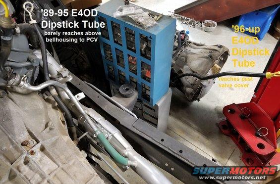 dipstickse4od9396.jpg F-series/Bronco E4OD Dipstick & Tube Variations
IF THE IMAGE IS TOO SMALL, click it.

See also:
[url=https://www.supermotors.net/registry/media/543732][img]https://www.supermotors.net/getfile/543732/thumbnail/e4od_exploded.jpg[/img][/url]