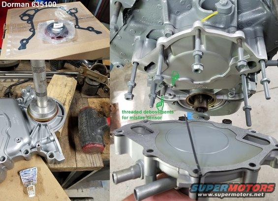 dorman635100.jpg Dorman 635100 V8 Timing Cover
IF THE IMAGE IS TOO SMALL, click it.

This cover replaces all older serpentine 5.0L & 5.8L timing covers, including '96 with misfire sensor.

See also:
[url=https://www.supermotors.net/registry/media/1168690][img]https://www.supermotors.net/getfile/1168690/thumbnail/timingcvrgskt58l.jpg[/img][/url]