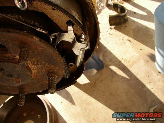 Drum brake assembly with rusty rotor and brake shoes