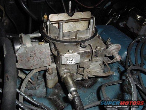 carb-004.jpg This is the original autolite 2100 carb (356 cfm) that is not on the car now.  It was rebuilt and sitting on the shelf should it be needed in the future. Size stamped on side (near anti-stall dashpot) 1.23 (venturi size)