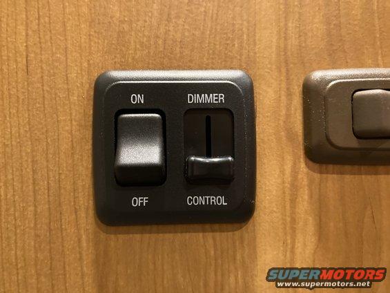 Interior light dimmer switch with ON/OFF toggle and slider control