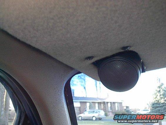Right in front of your head.  Sounds better than sun visors do and at over 6'-4" who needs visors