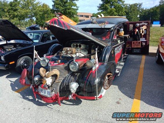 A '39 Cadillac Hearse done up as a rat rod hearse!
