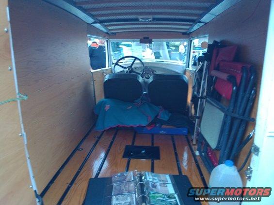 Inside the panel truck..