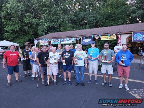 All of the trophy winners together..