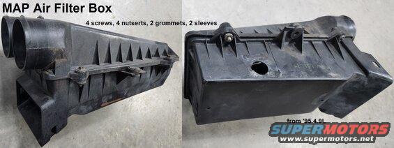 aircleanerboxmap95.jpg '87-95 MAP Air Cleaner Box (cleaned; includes 4 fastener sets & 2 mount sets)
IF THE IMAGE IS TOO SMALL, click it.